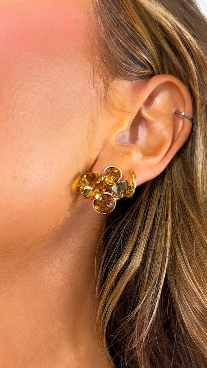 Gem Cluster Earring