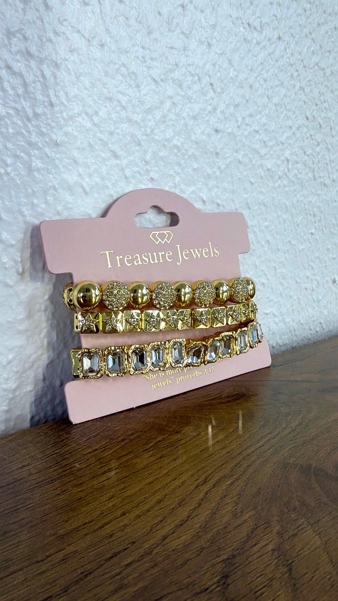 Radiant Gold Crystal Bracelet Stack