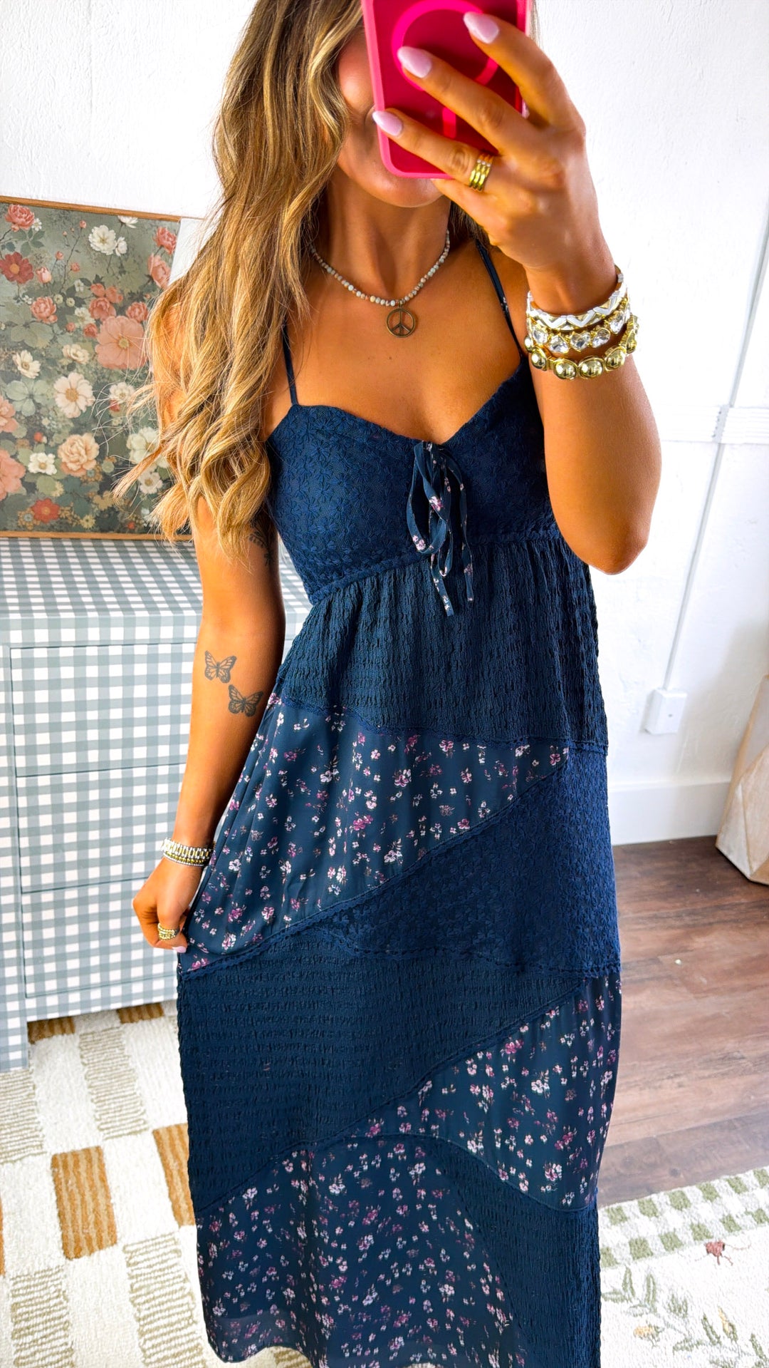 The Garden Maxi Dress, Navy Multi