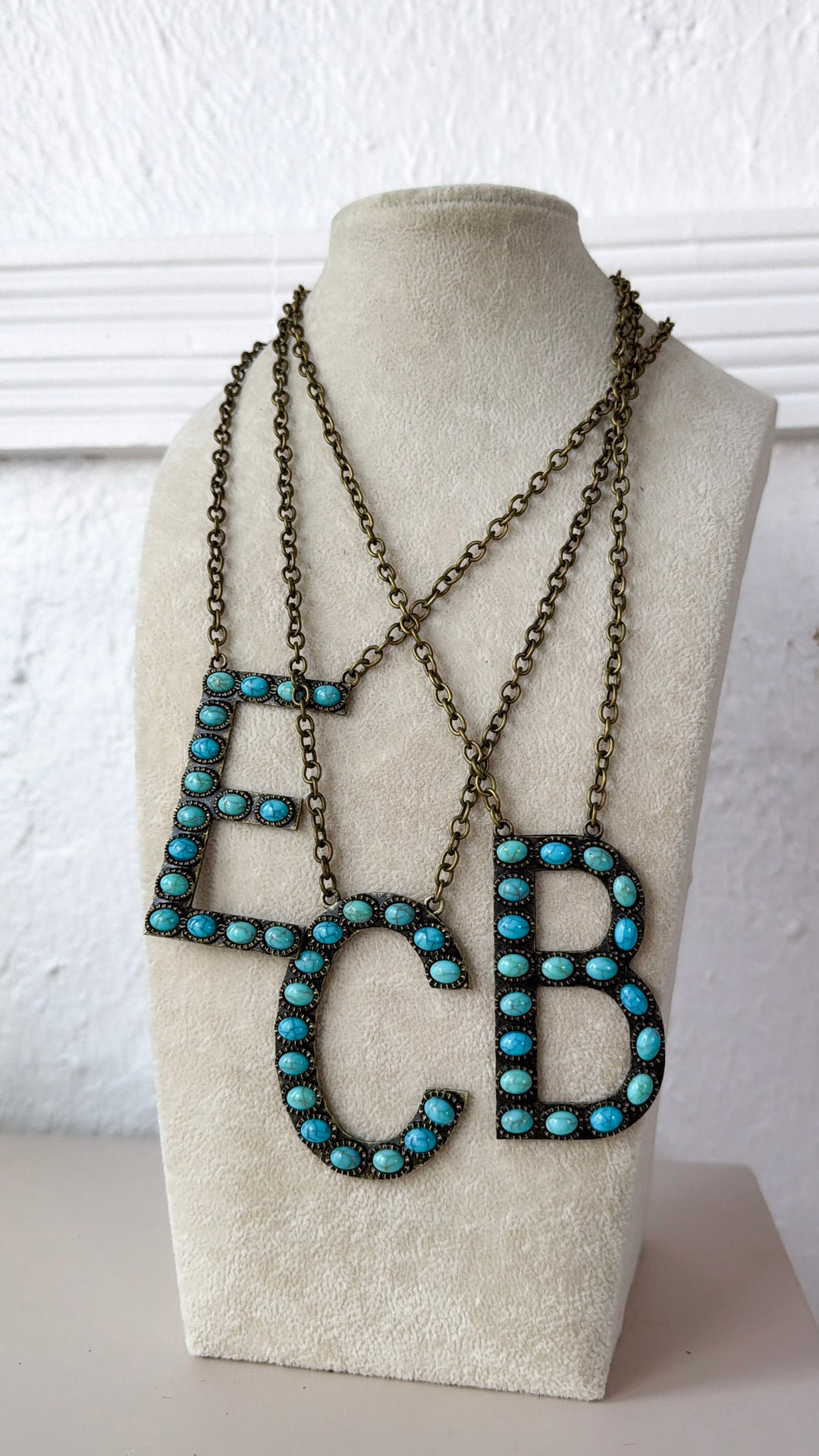 Blaze Initial Necklace, Bronze