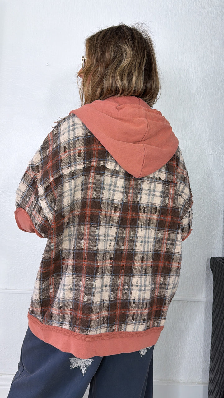 Birch Cabin Flannel Terracotta/Choc Multi