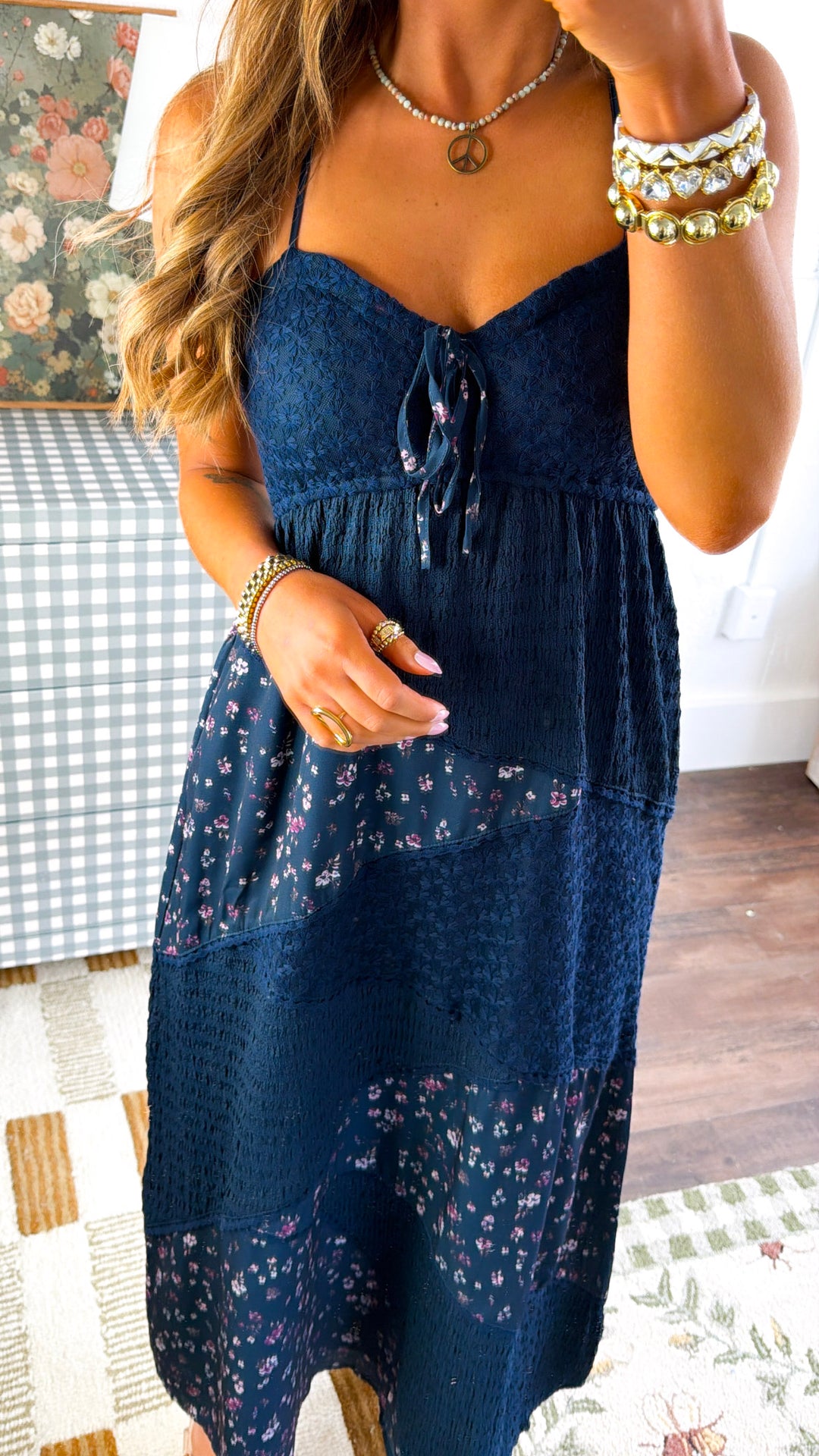 The Garden Maxi Dress, Navy Multi