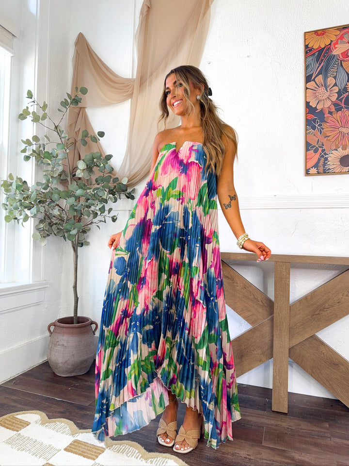 Capri Club Maxi Dress, Lapis Bloom