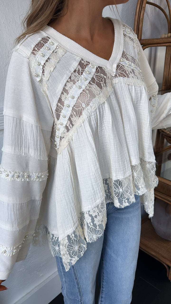Coraline Lace Blouse, Natural