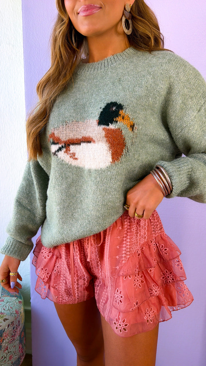 Puddle Jumper Duck Sweater, Sage