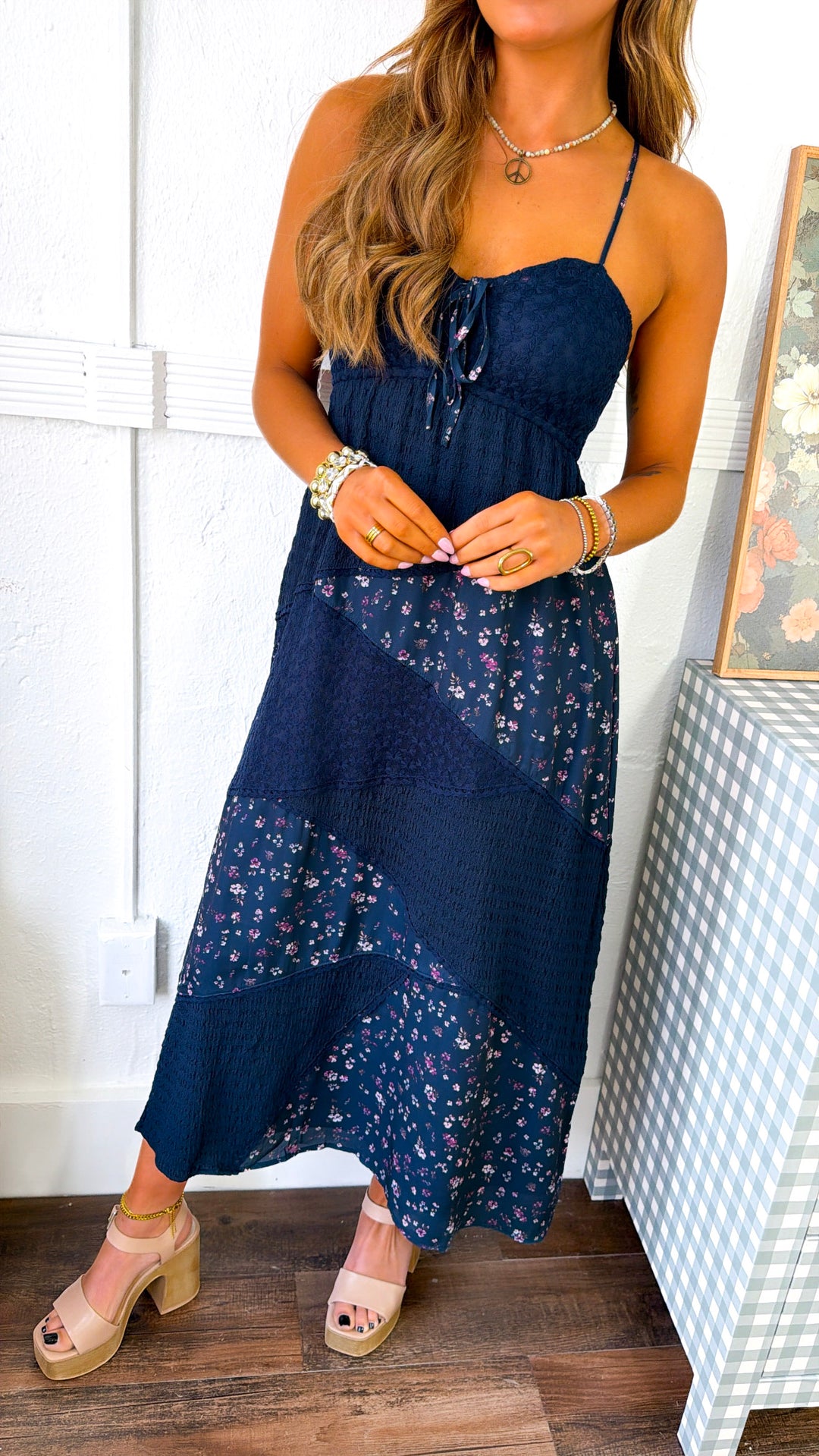 The Garden Maxi Dress, Navy Multi