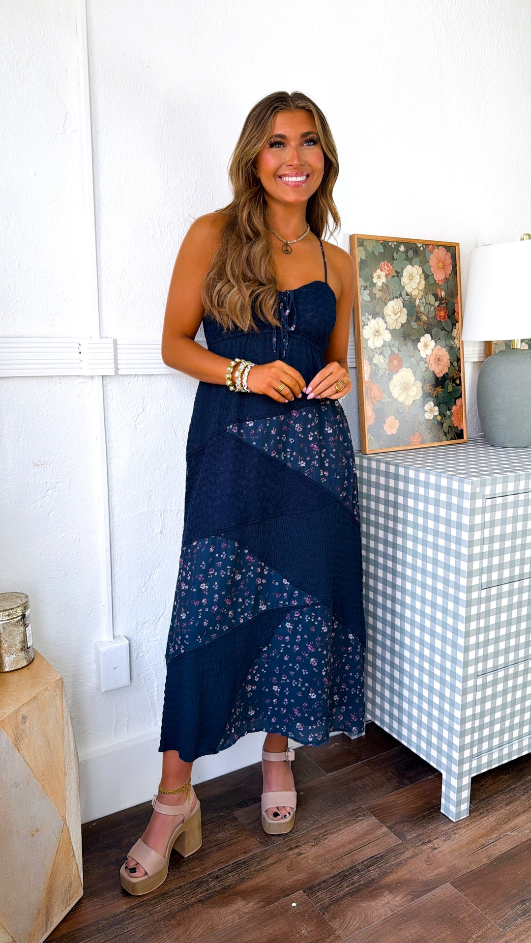 The Garden Maxi Dress, Navy Multi