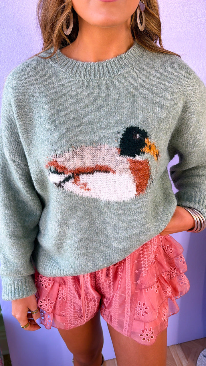 Puddle Jumper Duck Sweater, Sage