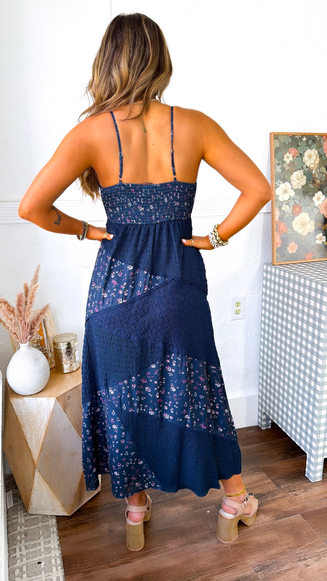 The Garden Maxi Dress, Navy Multi