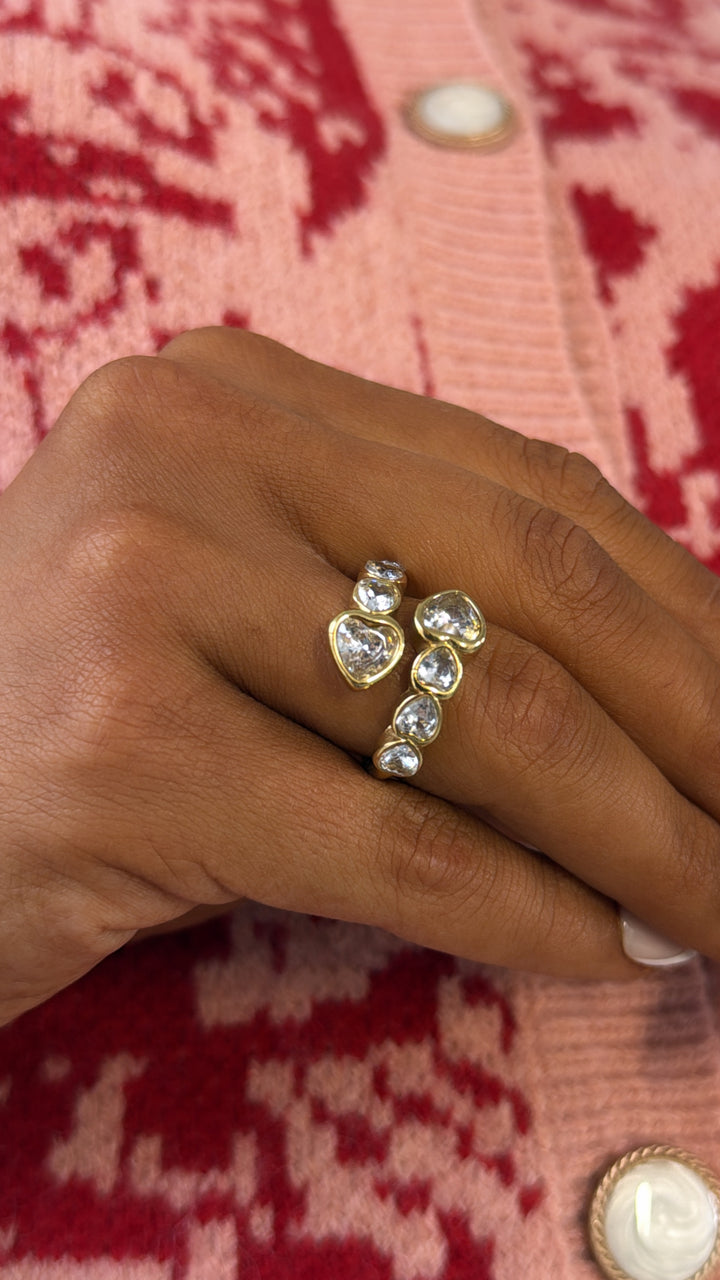 Multi Sparkle Heart Ring