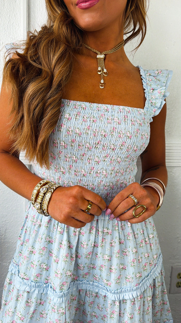 Buttercup Girl Floral Maxi Dress, Lt. Blue