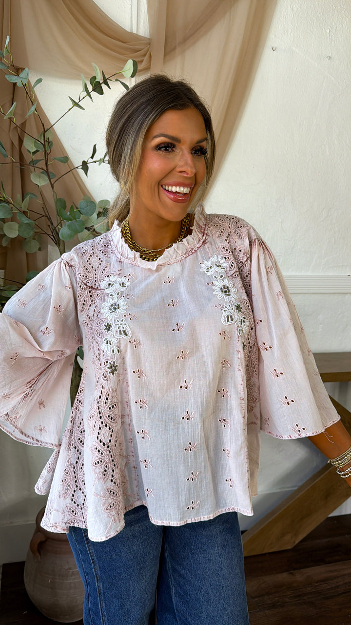 Orchid Lane Blouse, Rose Pink