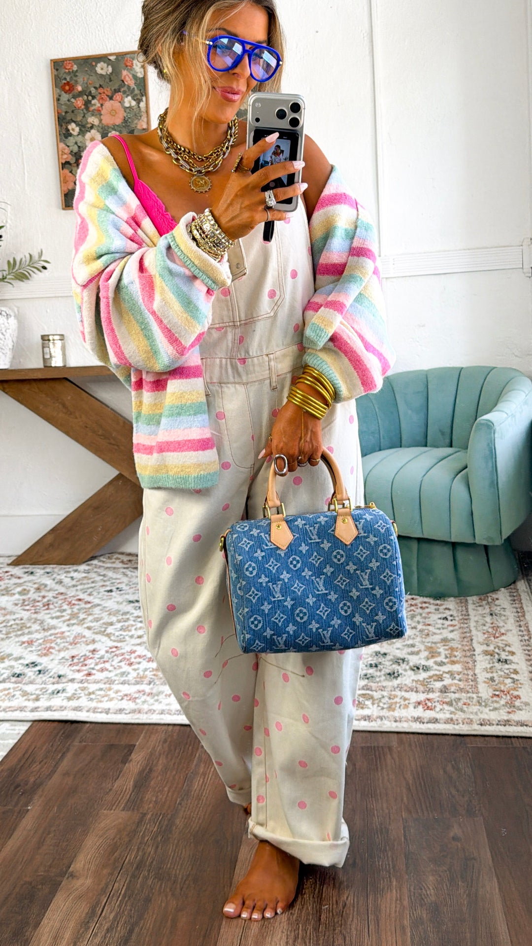 Classic Polka Dot Barrel Overall, Cream/ Lt. Pink