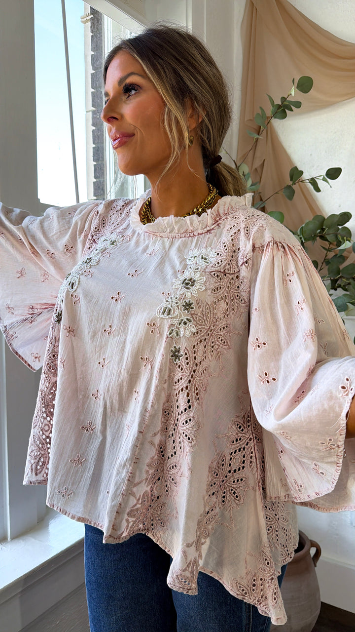 Orchid Lane Blouse, Rose Pink