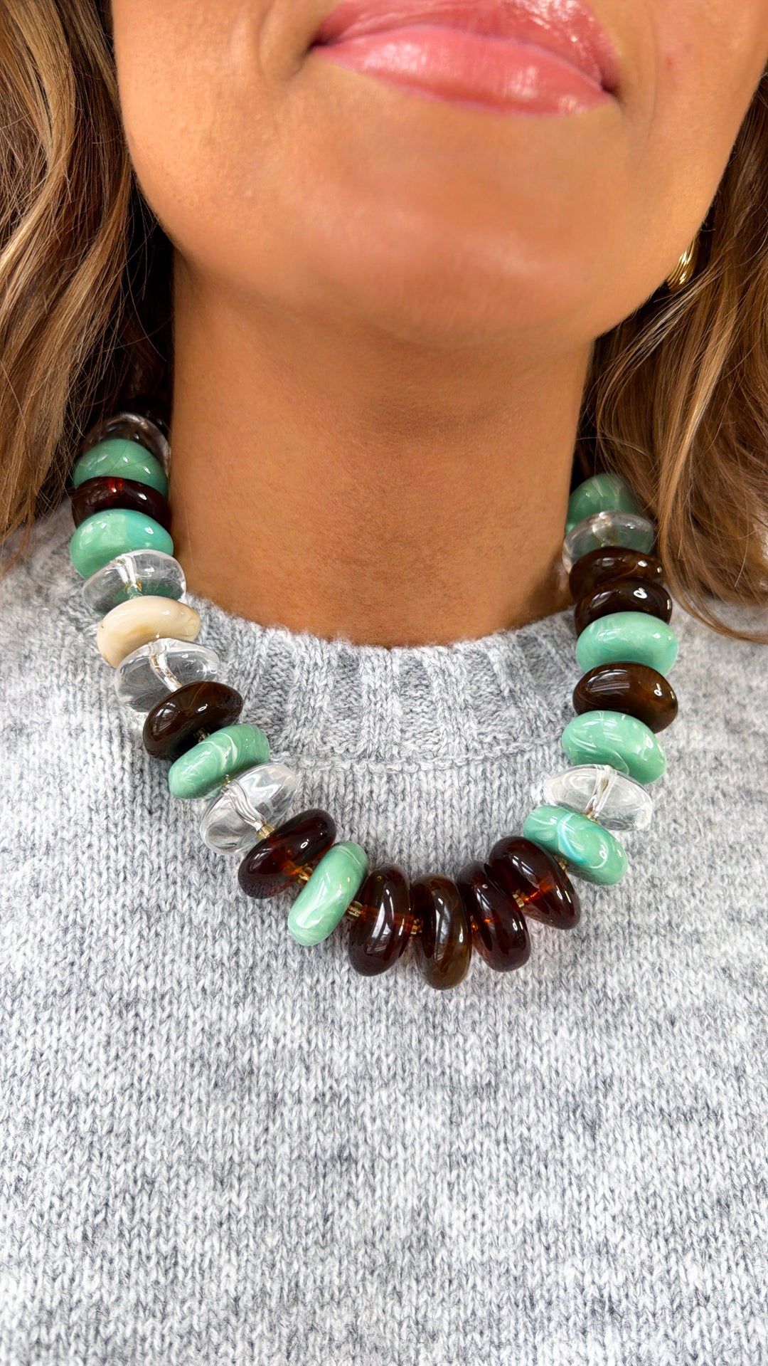 The Icon Mint/Brown Necklace