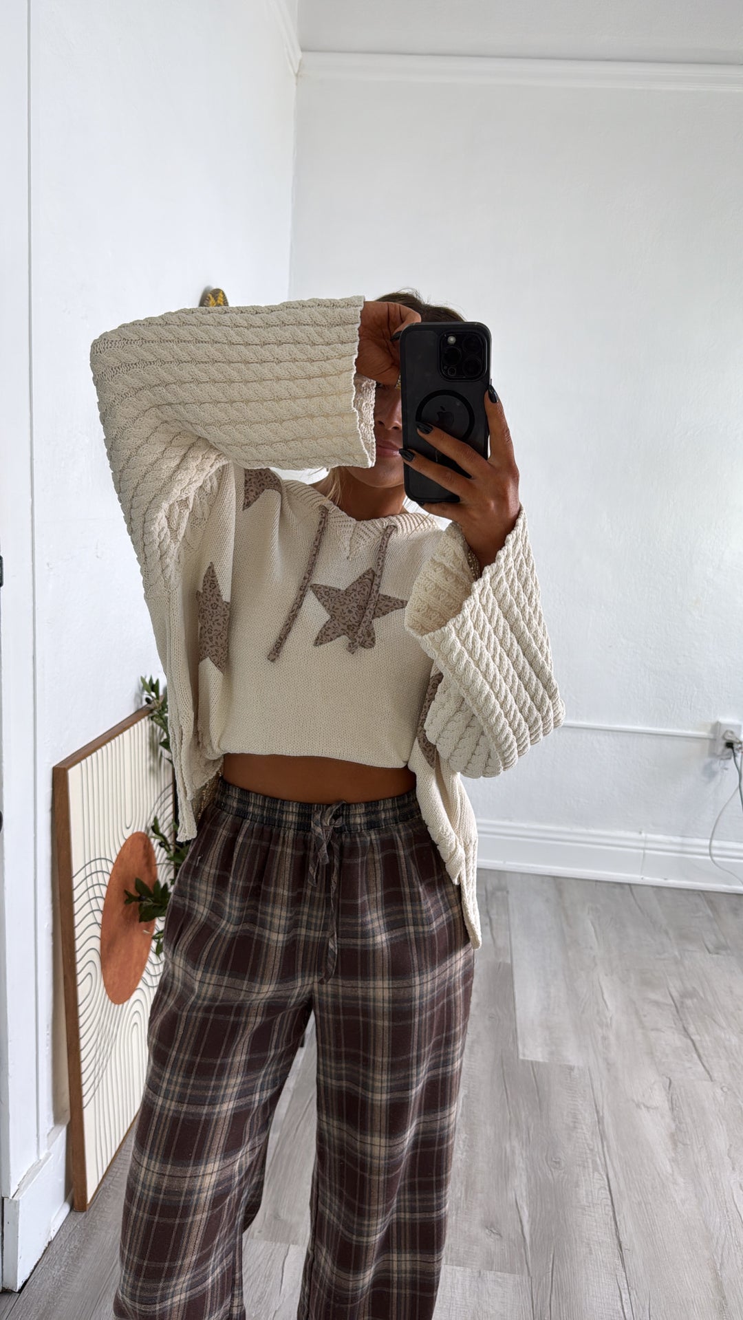 Soft Hazelnut Plaid Pants, Brown