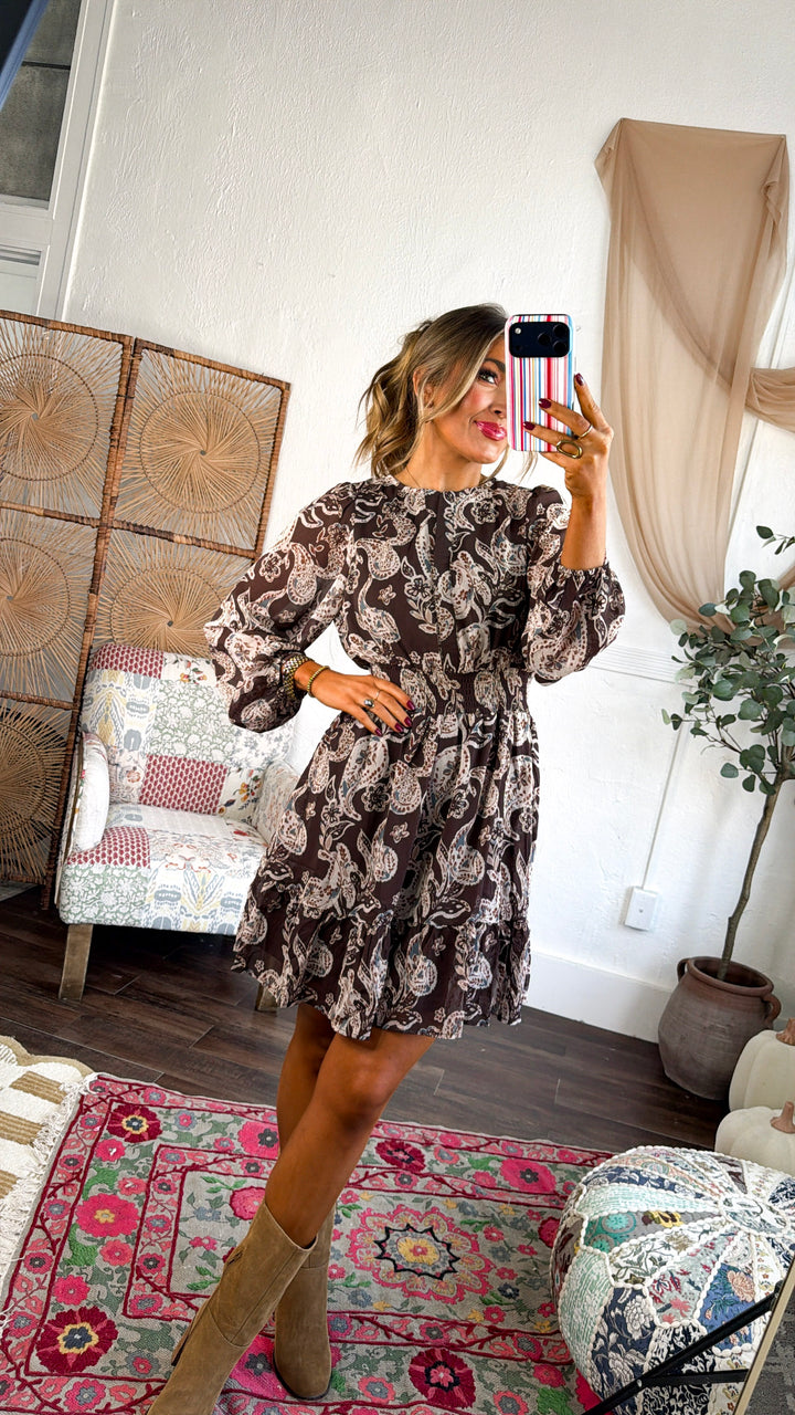 Josephine Mini Dress, Brown