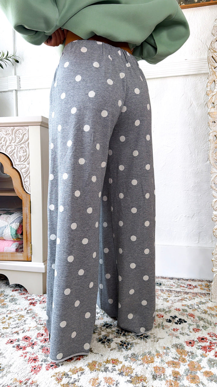 Sweet Spot Polka Dot Sweatpants, H.Grey/Cream