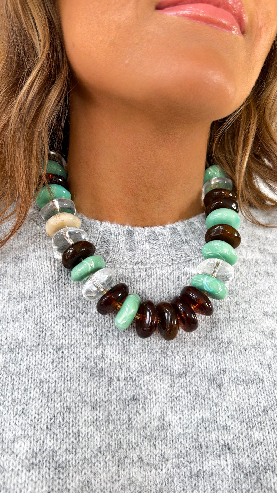 The Icon Mint/Brown Necklace