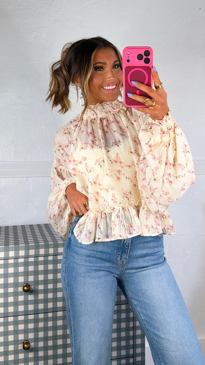 Honeybell Blouse, Cream/Multi