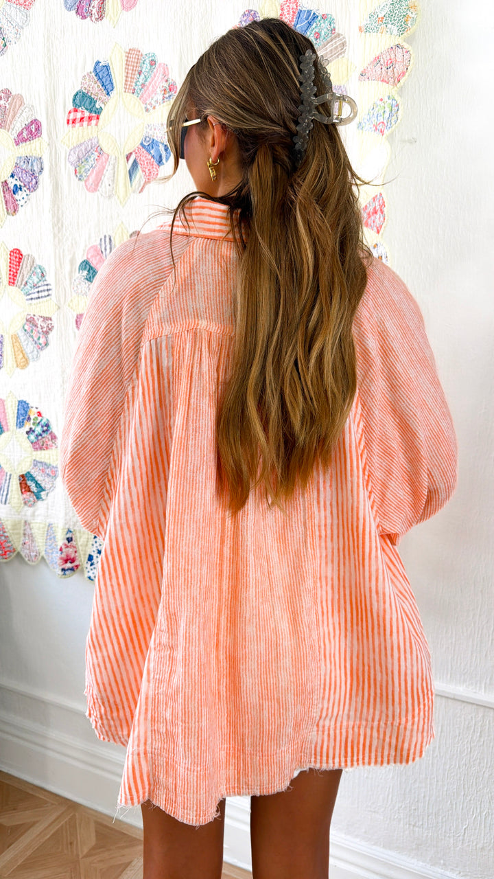 Sun-kissed Button Up, Orange Multi