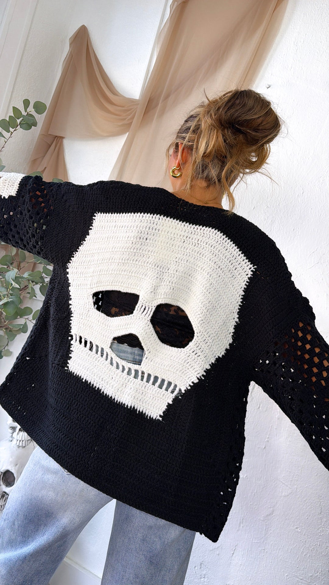 Dressed In Skulls Cardigan, Black