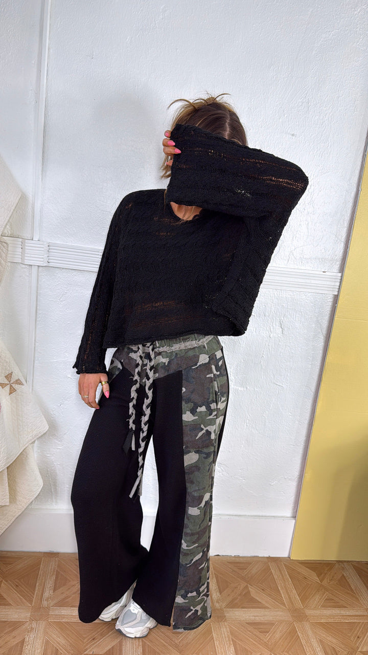 Seaside Knit Sweater, Black