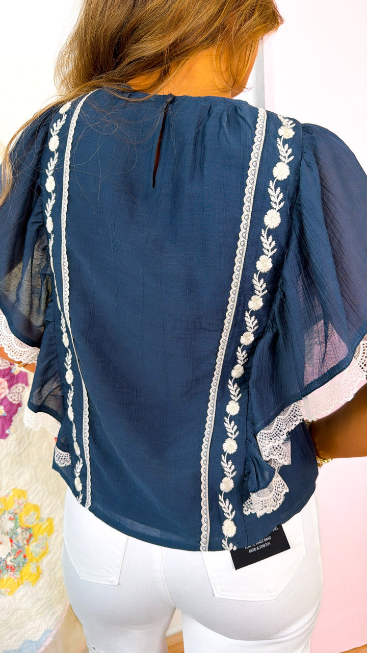 Bluebell Babe Blouse, Navy