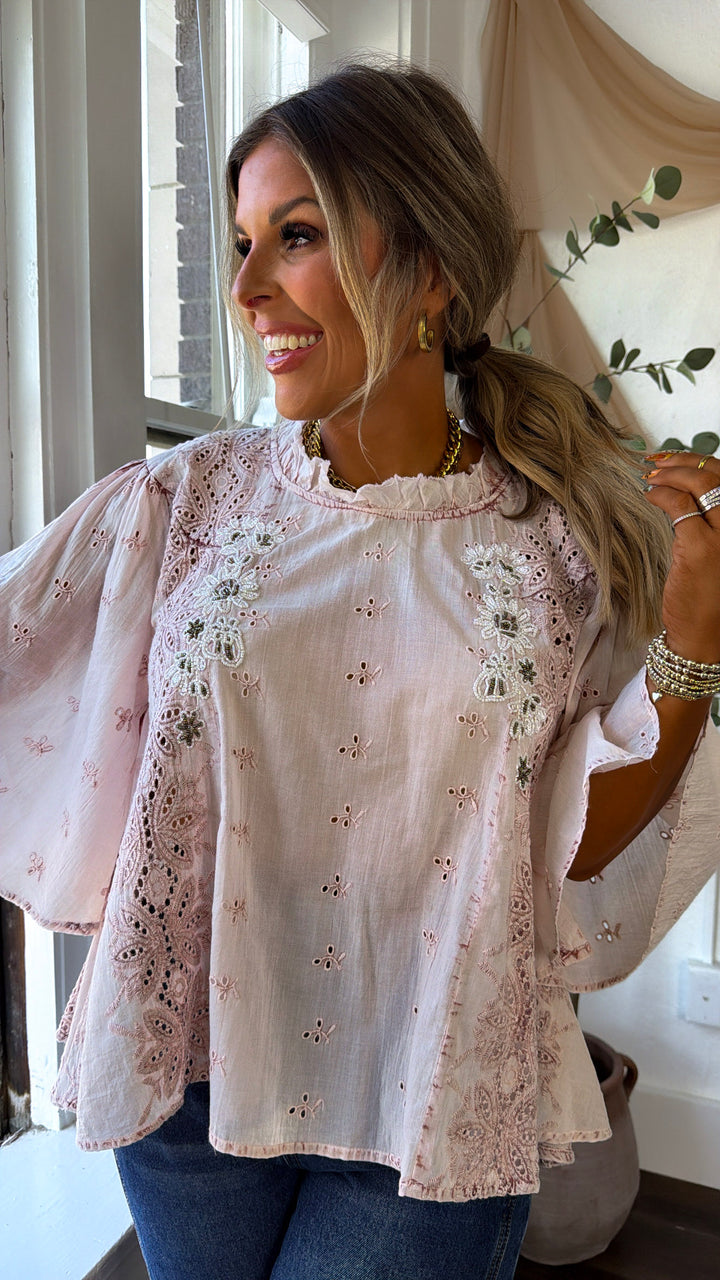 Orchid Lane Blouse, Rose Pink