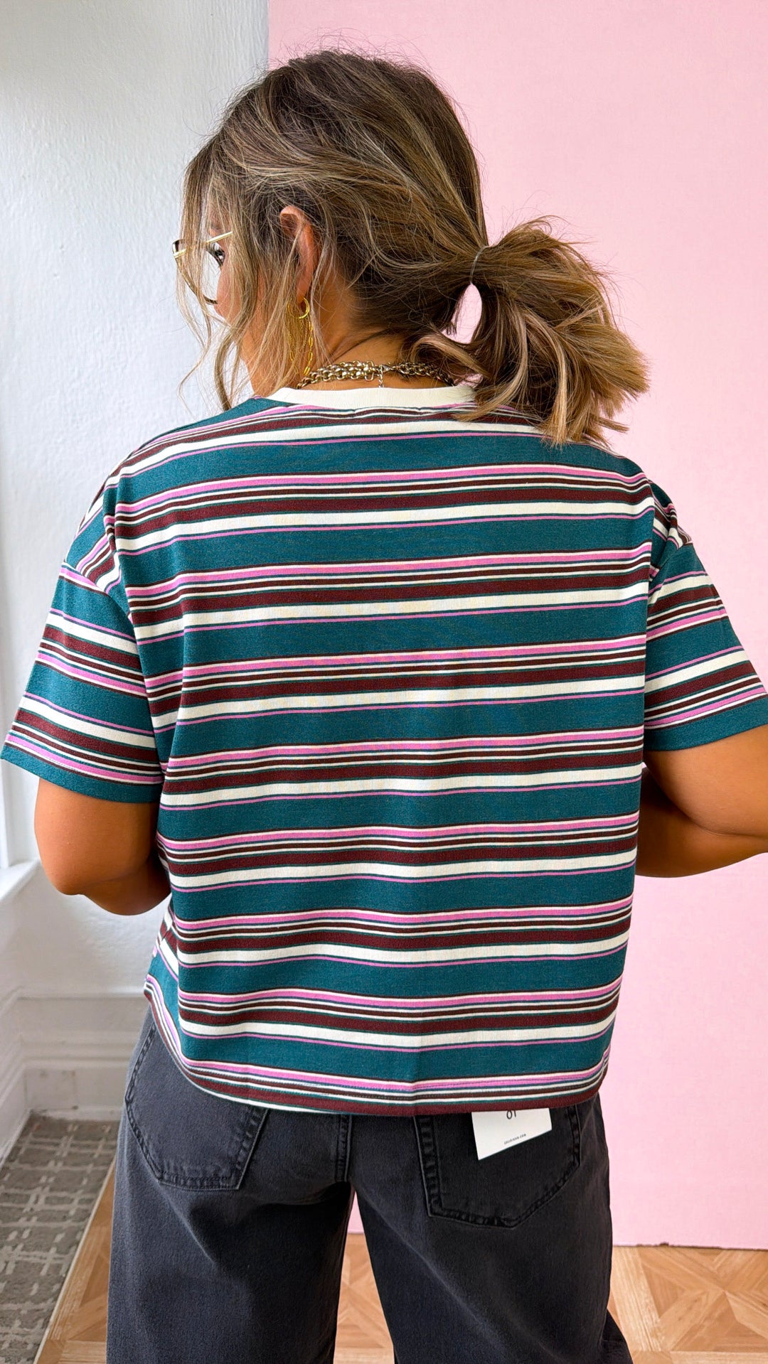 Bexley Stripe T-Shirt, Teal Combo