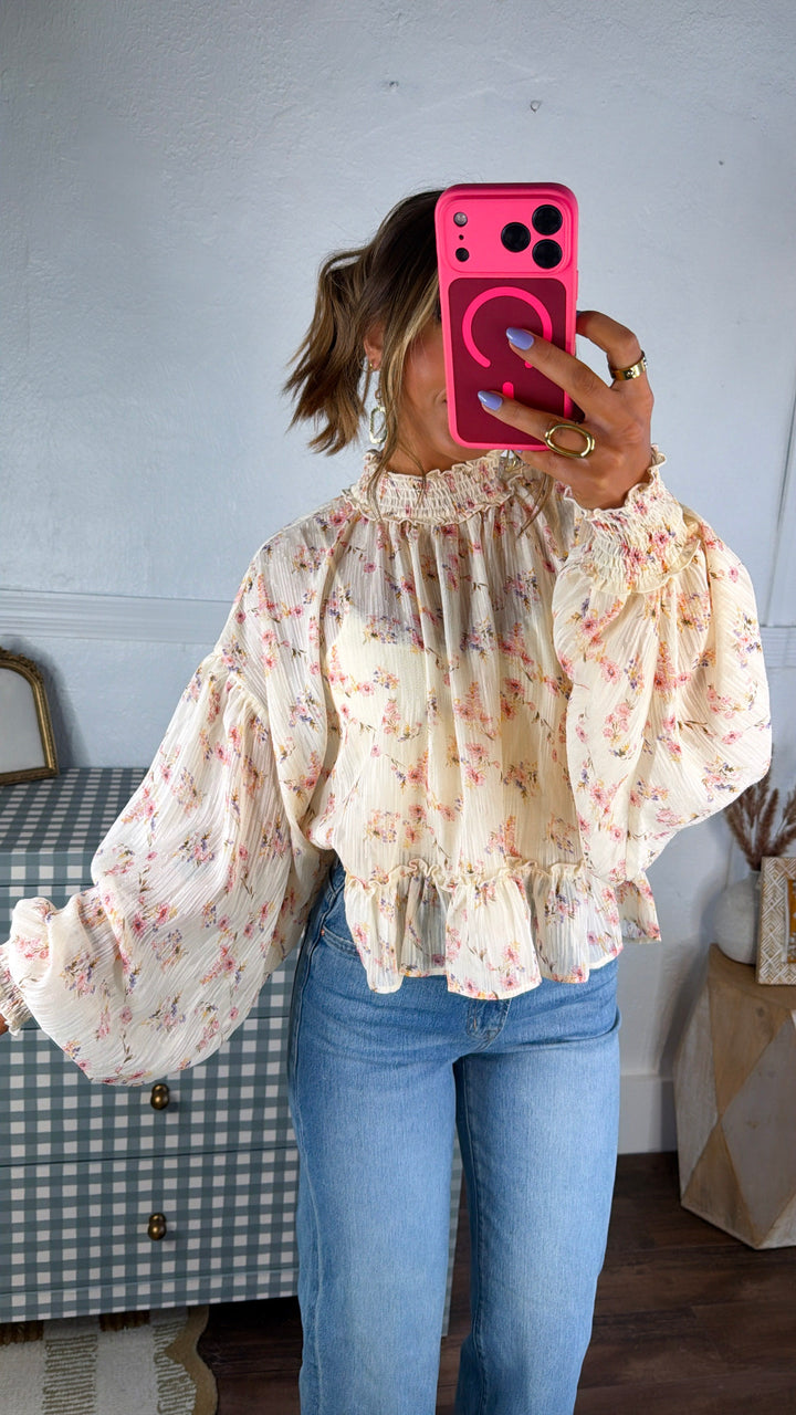 Honeybell Blouse, Cream/Multi