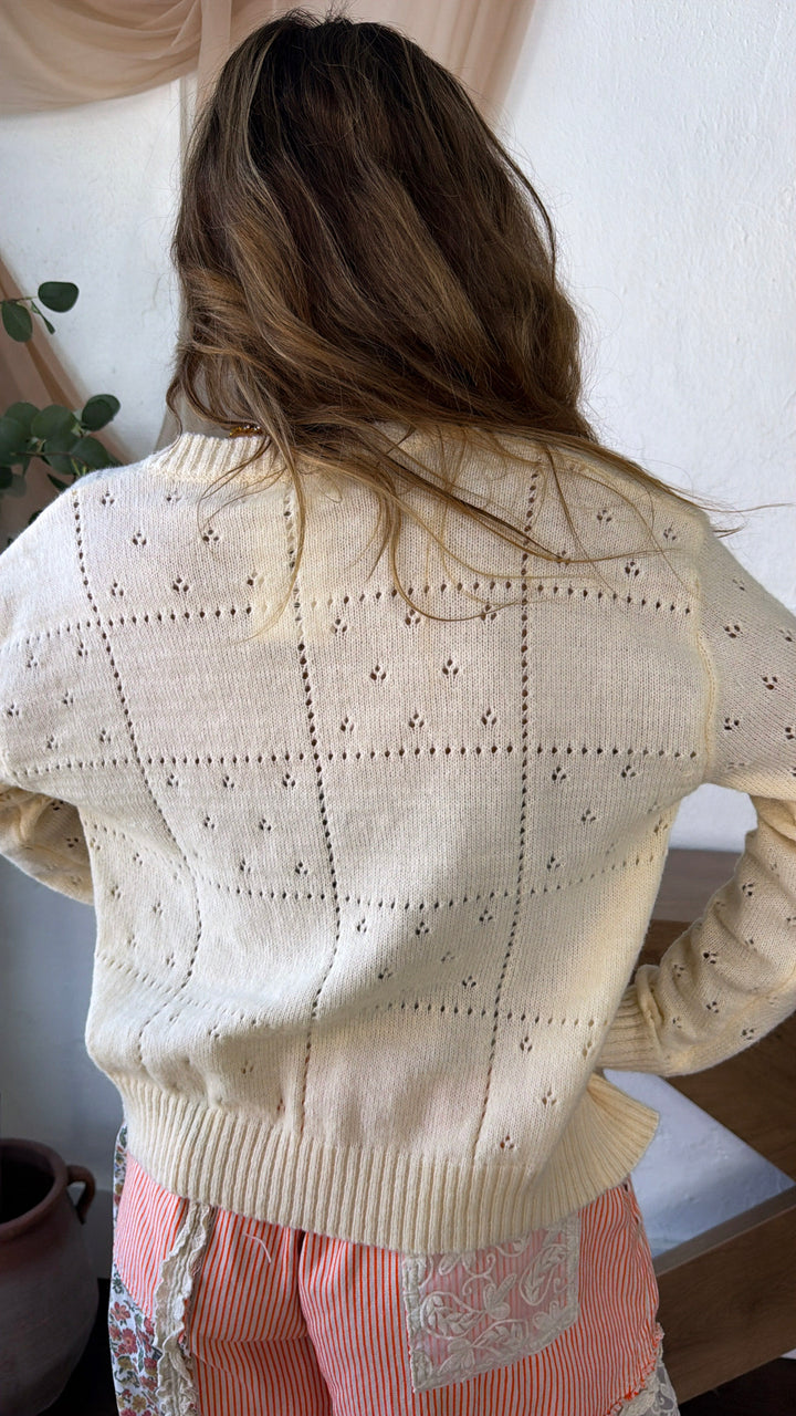 Flower Girl Cardigan, Ecru