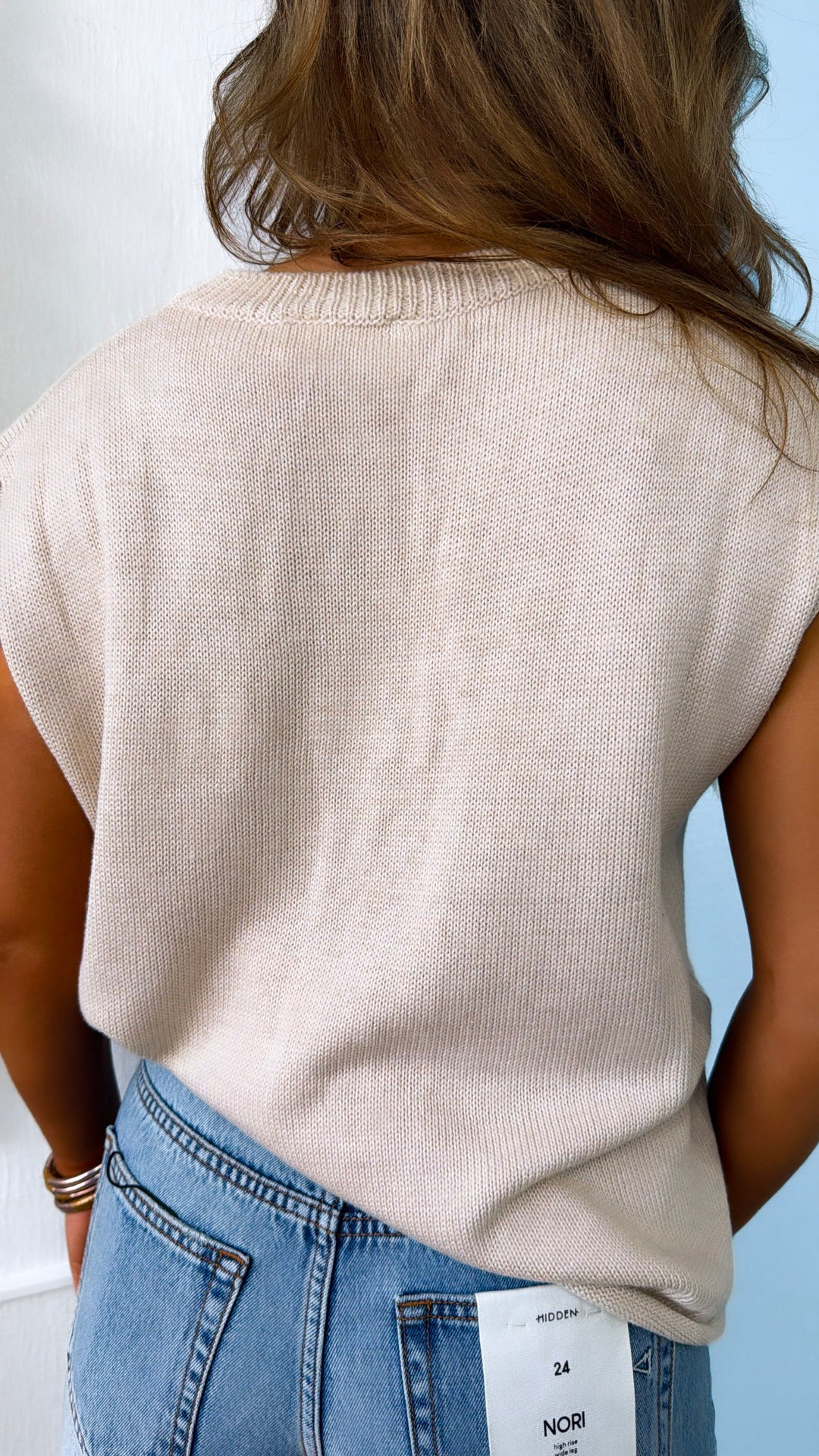 USA Flag Relaxed Sweater, Cream