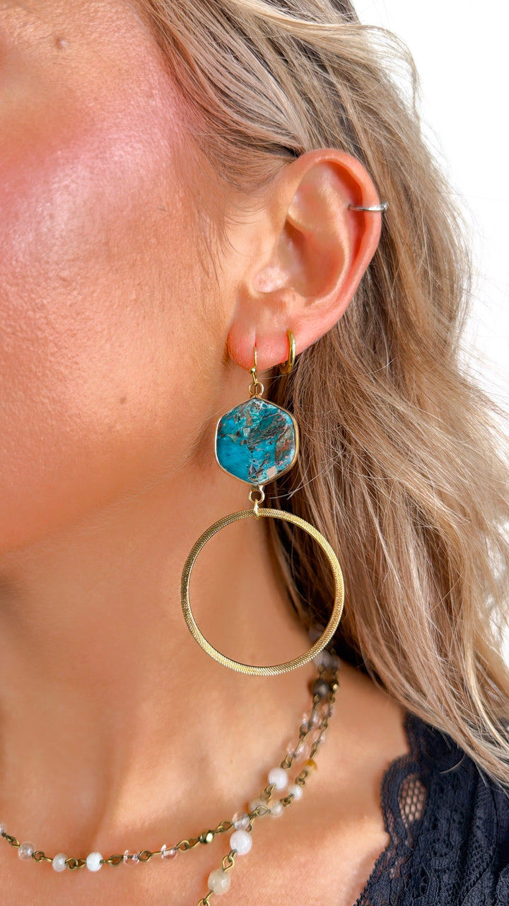 Janet Hoop Earrings Turquoise