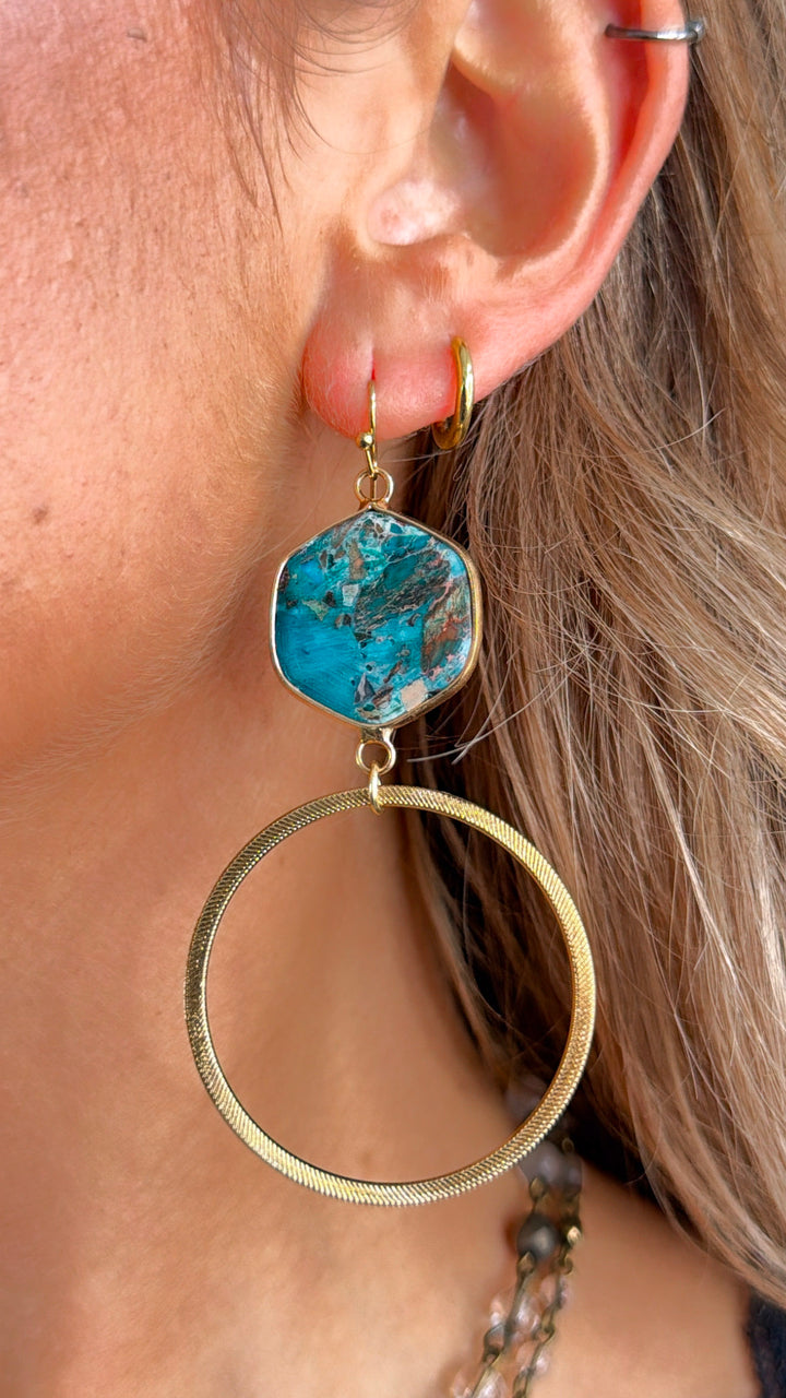 Janet Hoop Earrings Turquoise