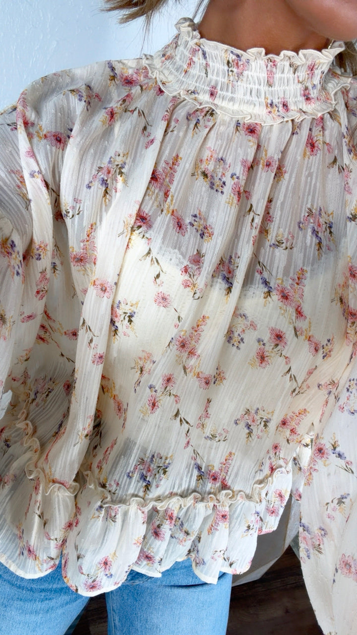 Honeybell Blouse, Cream/Multi