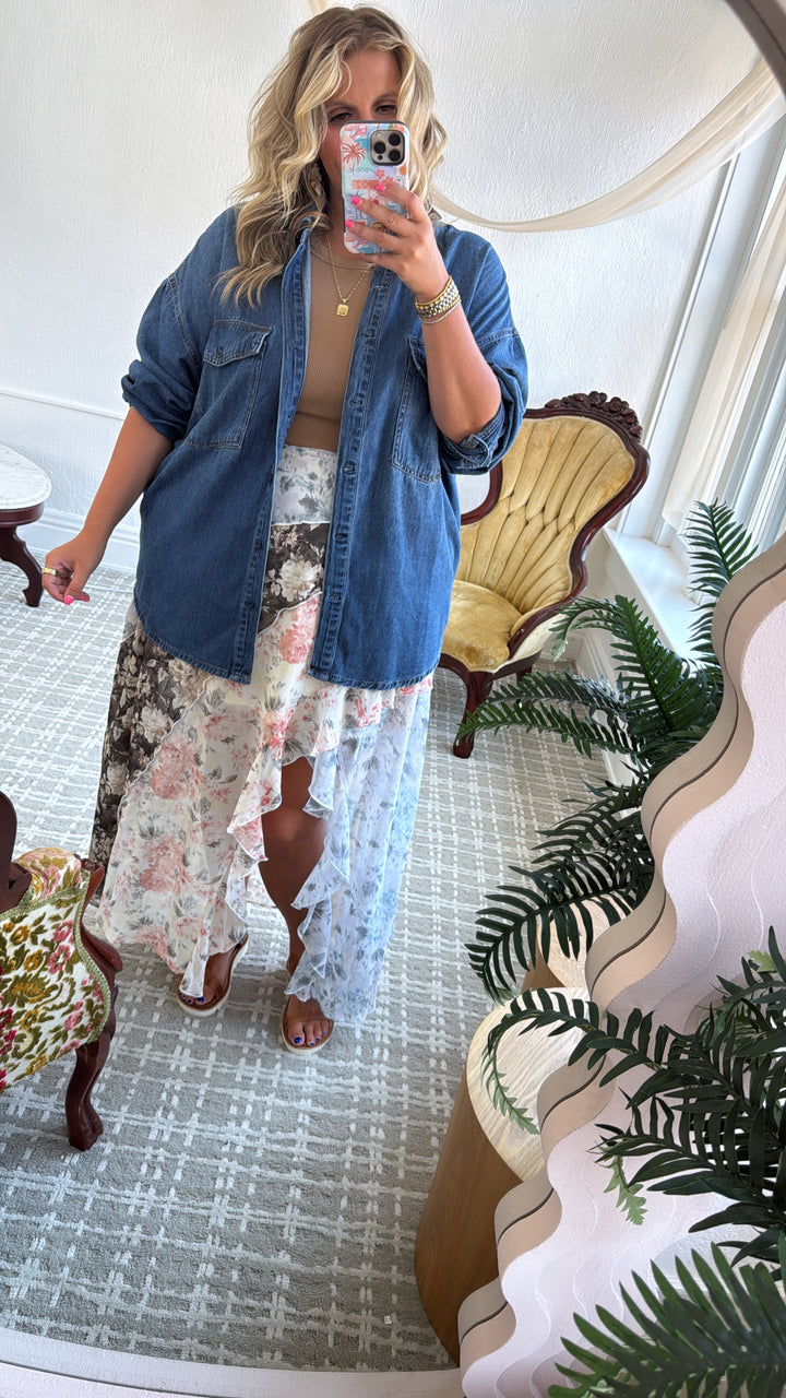 Cowboy Classic Denim Button Up, Risen Dark Wash