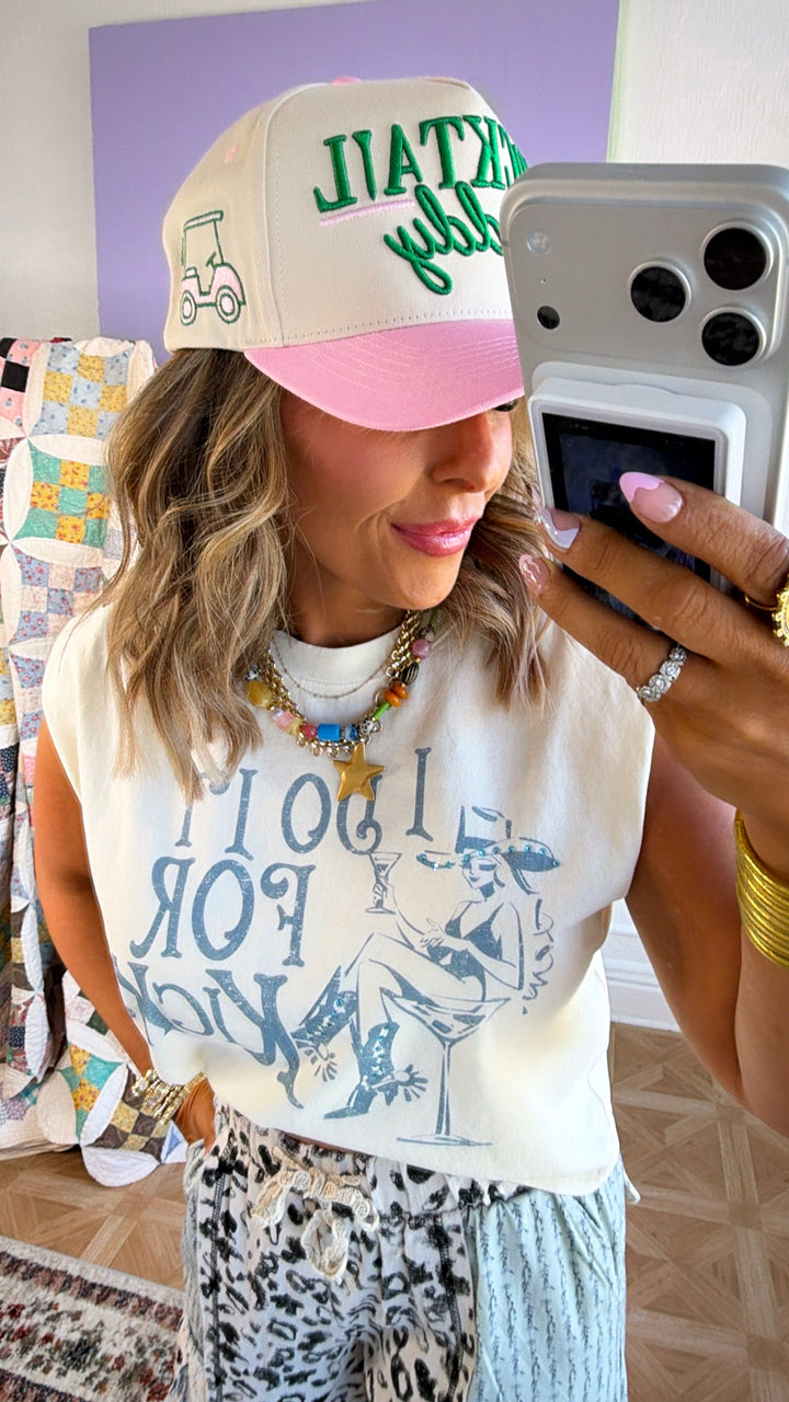 I Do It For Kicks Muscle Tank, Cream