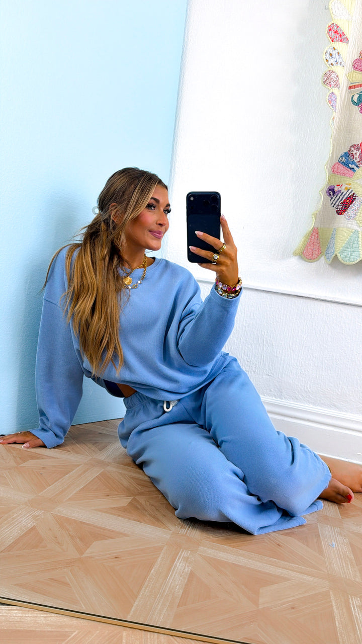 Easy Breezy Knit Two Piece Set, Coastal