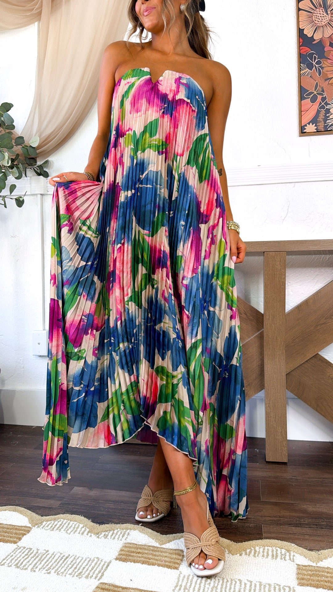 Capri Club Maxi Dress, Lapis Bloom