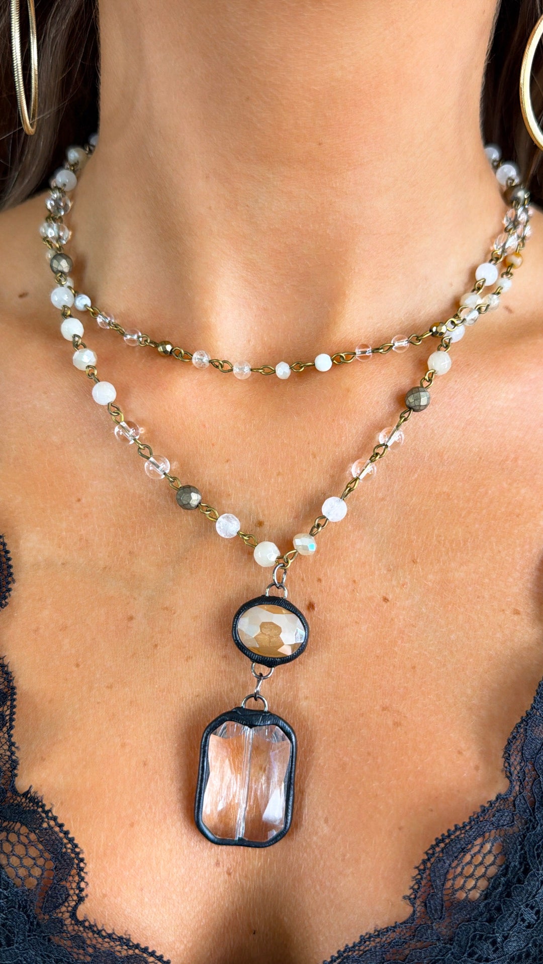 Micah Necklace in Bronze Taupe