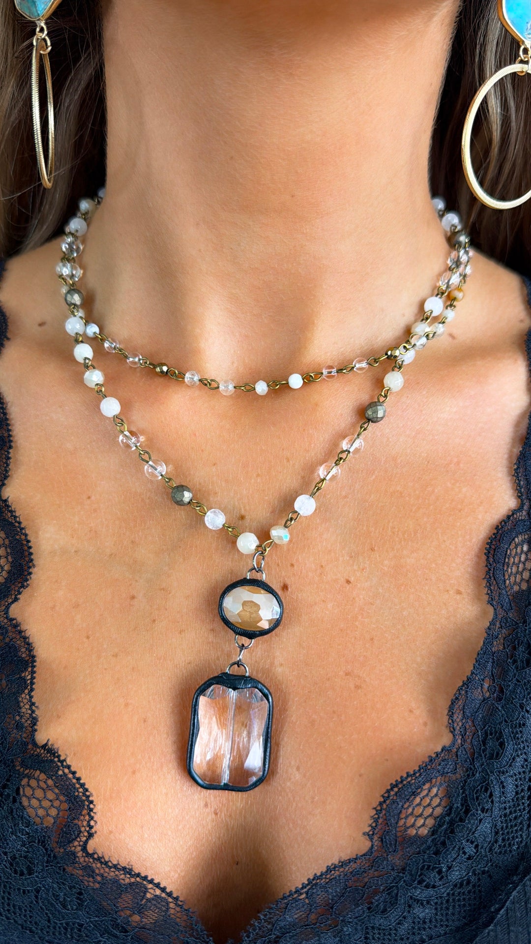 Micah Necklace in Bronze Taupe