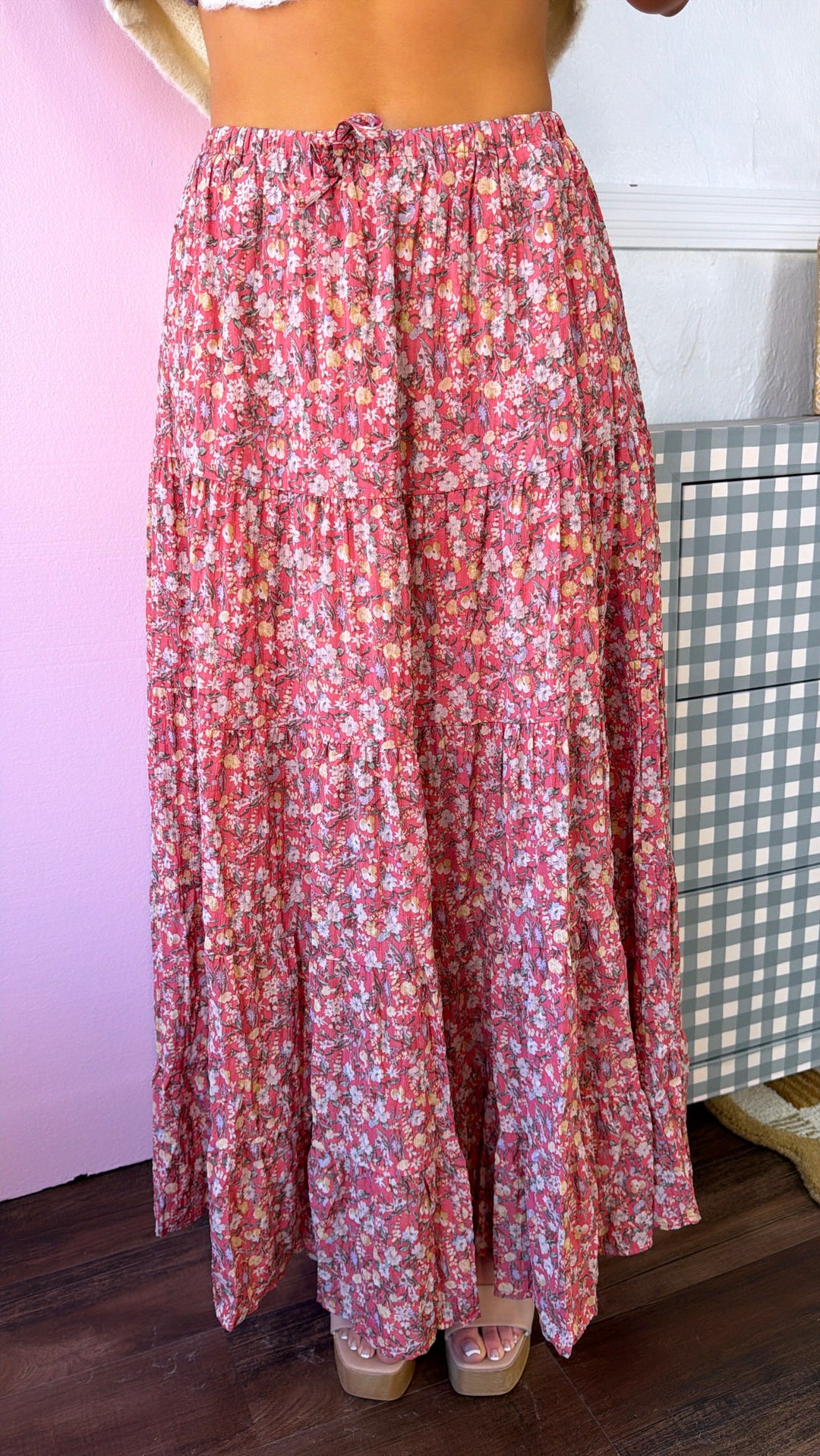Sweet Pea Floral Skirt, Berry Combo