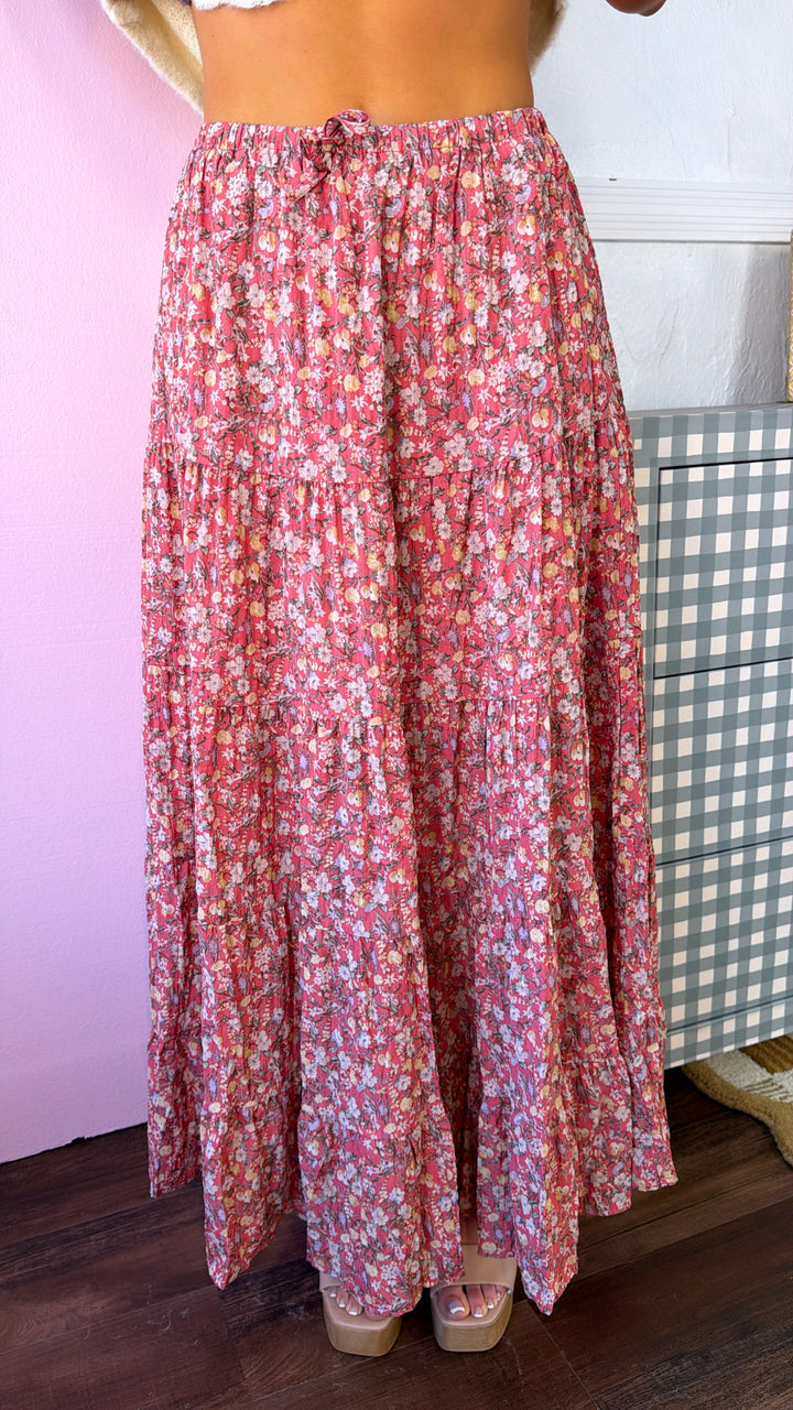 Sweet Pea Floral Skirt, Berry Combo