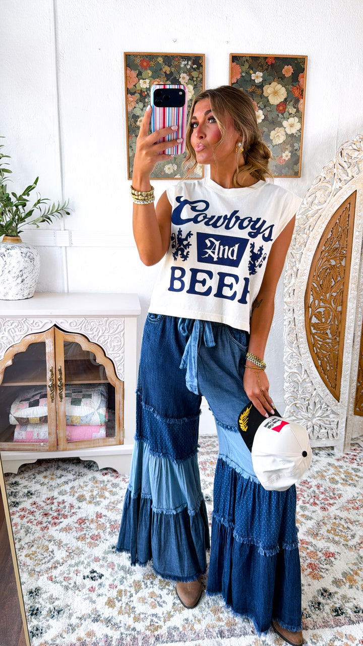 Cowboys & Beer Logo Muscle Tee