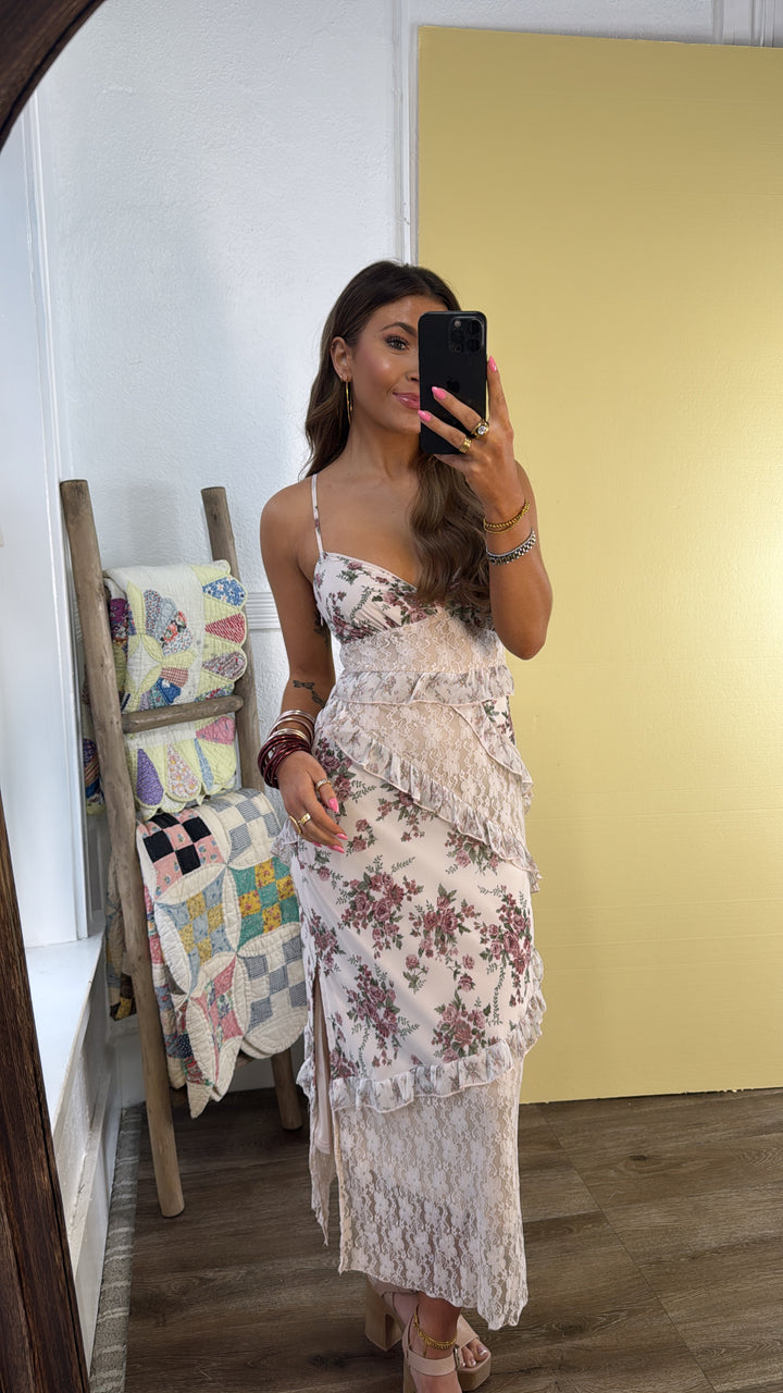 Petal Drift Dress, Blush Multi