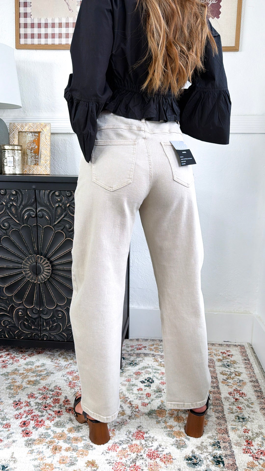 Dustin Barrel Jeans, Lt. Beige