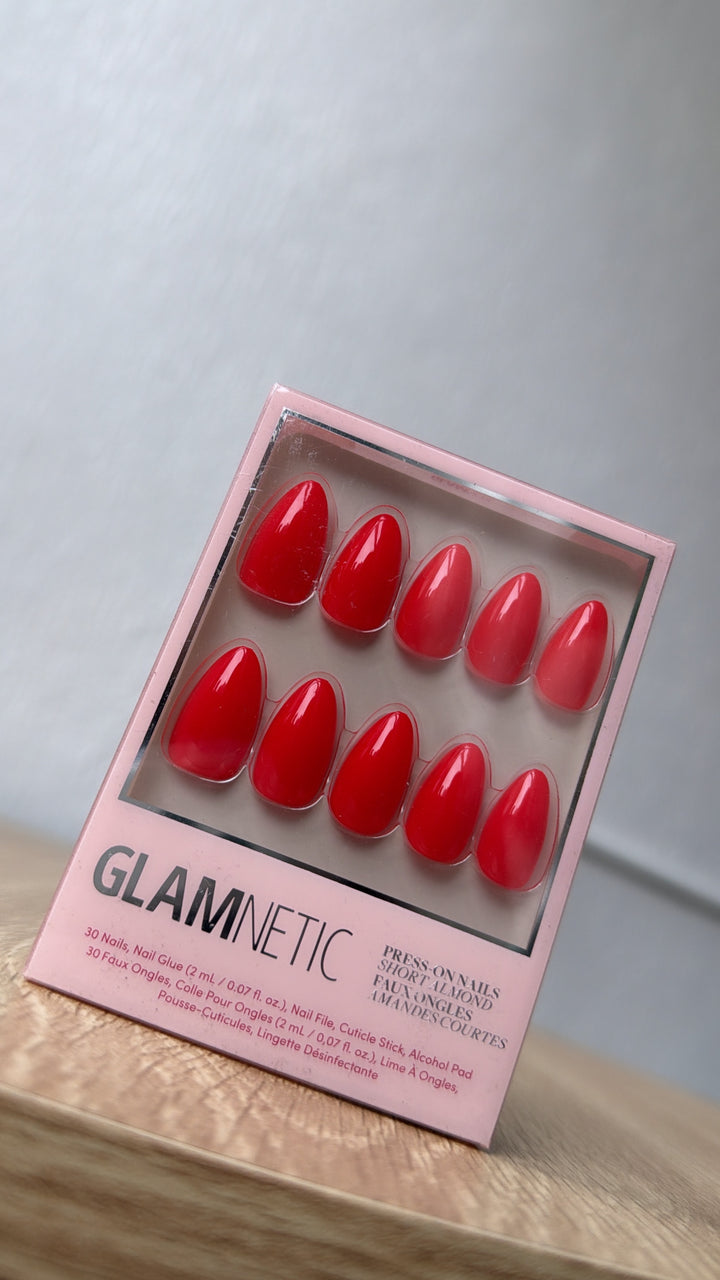 Glamnetic Press On Nails, Fiery Red