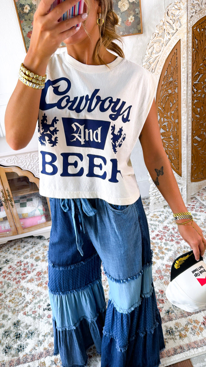 Cowboys & Beer Logo Muscle Tee