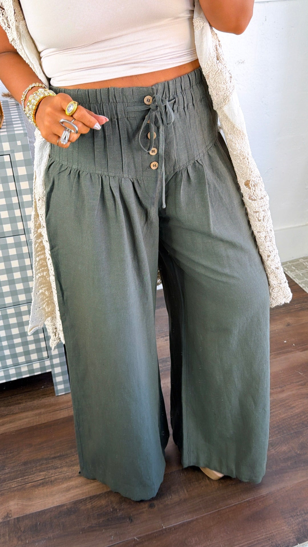 Soft Sands Linen Pants, Olive